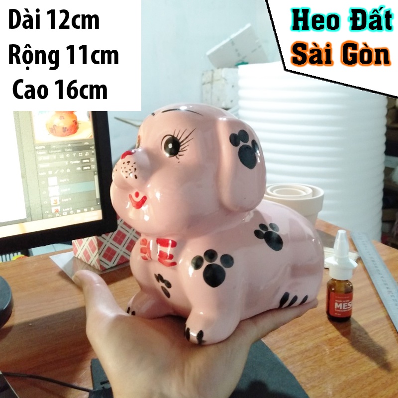 Ống heo tiết kiệm hình con chó sứ