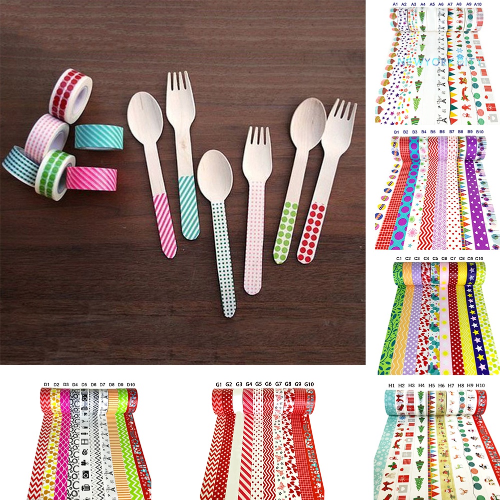 Cuộn Băng Dính Washi 500cm Họa Tiết Hoạt Hình Trang Trí Giáng Sinh