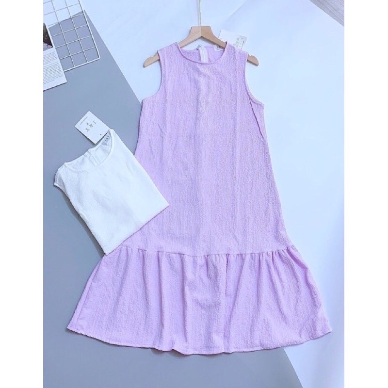 Đầm nữ đẹp dáng suông trắng cổ tròn TNT – Váy suông đuôi cá kiểu babydoll trắng chất xốp thoáng nhẹ | BigBuy360 - bigbuy360.vn