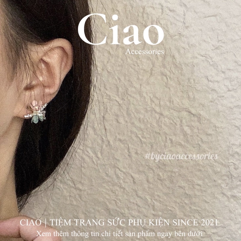[HOẢ TỐC 1H] Khuyên tai/ Bông tai mạ bạc S925 đính hạt trai nước ngọt thiết kế Meliora Ciao