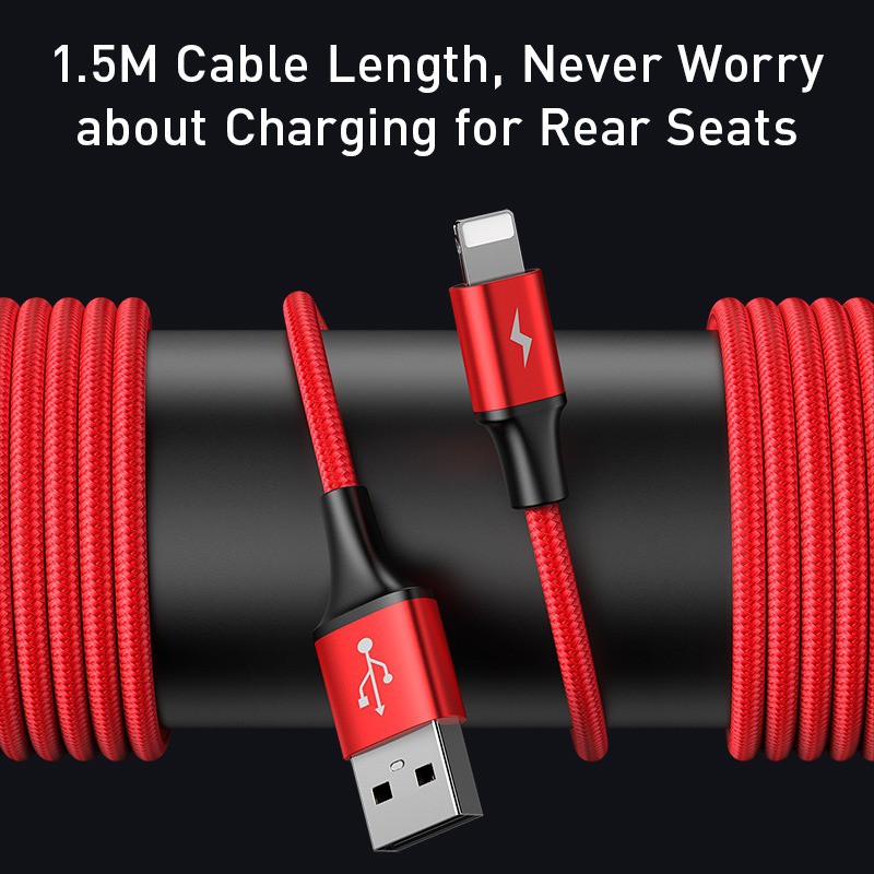 Cáp sạc Lightning tích hợp cổng chia USB 2 port Baseus Special Data Cable LV720 for Backseat (USB to iP+Dual USB)