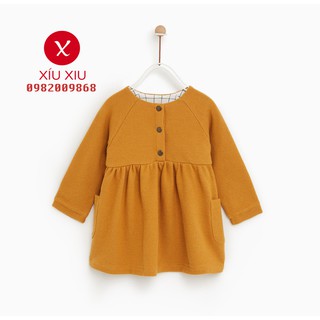 Váy xoè Zara Thu-Đông màu vàng bí ngô rất chất cho Bé Gái