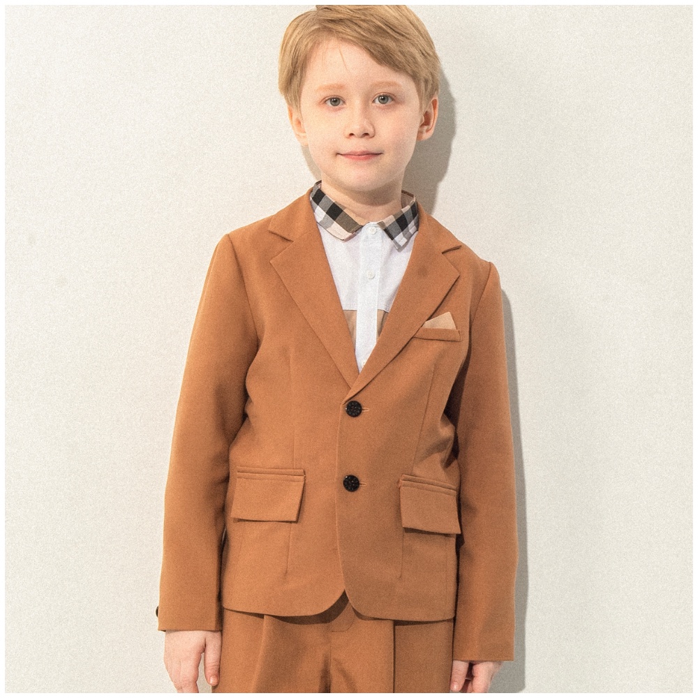 Áo vest bé trai bé gái 137KIDS thiết kế cao cấp màu nâu sang chảnh 2021
