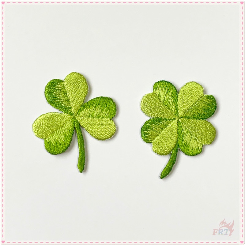 ✿ Miếng Dán Tự Dính Hình Cỏ May Mắn Dễ Thương ✿ 1 Huy Hiệu Thêu Hình Chiếc Lá
