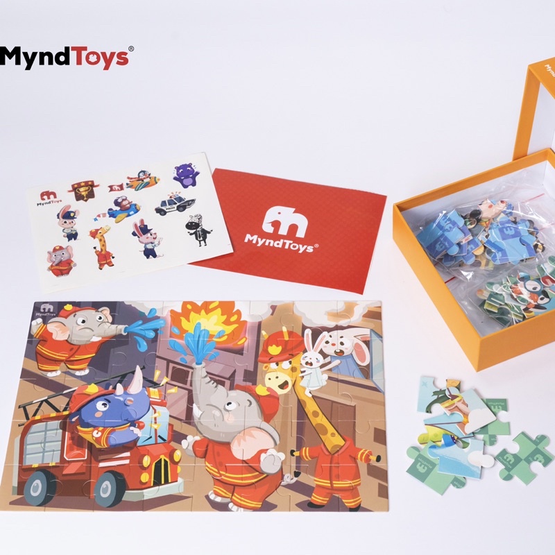 Đồ chơi giáo dục, bộ xếp Hình Myndtoys Go Up! Puzzle Level 3 - ZooMania (Vườn Thú Sinh Động) Cho Bé 3 Tuổi rưỡi