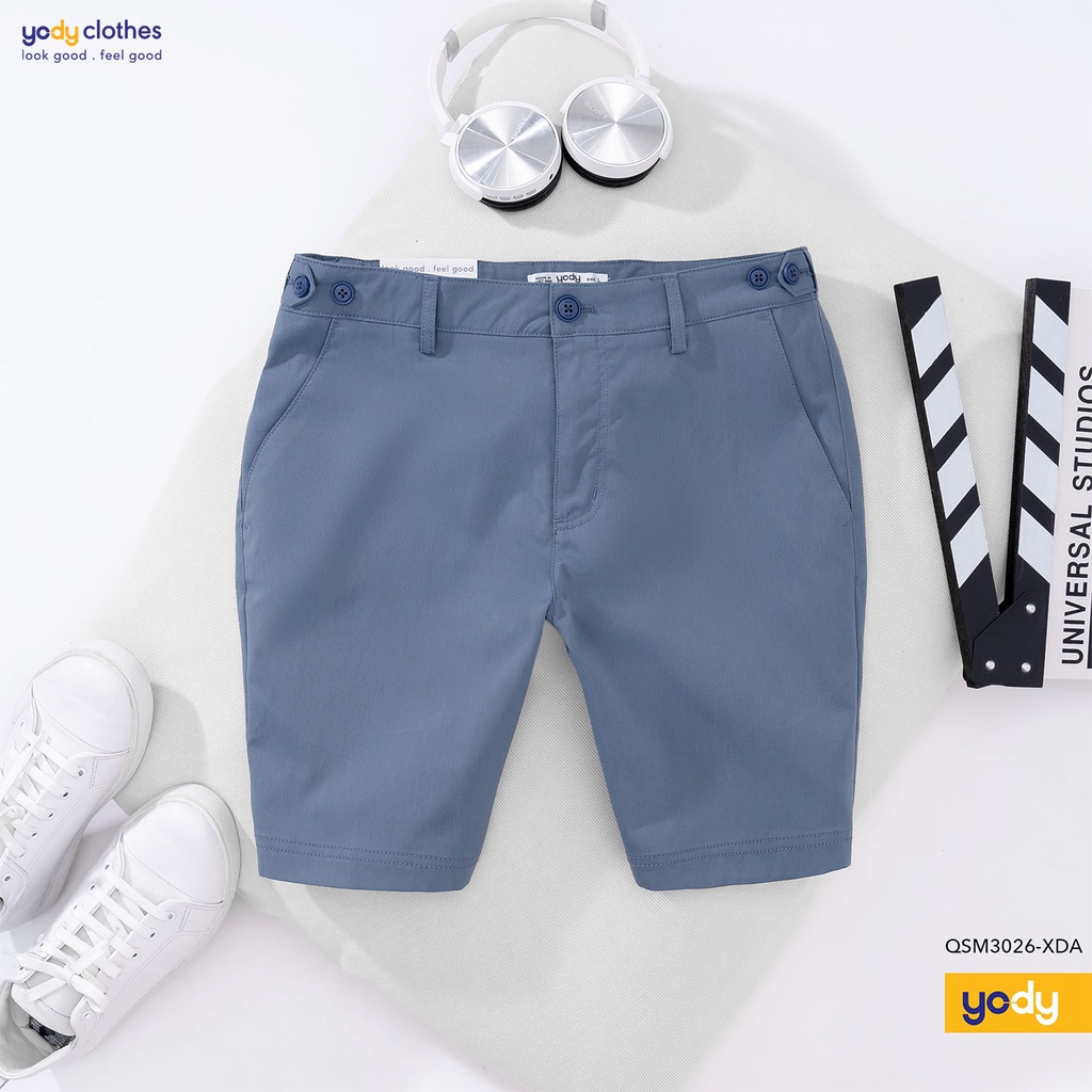 Quần short lửng nam chính hãng vải kaki dáng ống đứng cá tính