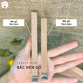 Bấc Gỗ Kèm Đế Làm Nến Thơm Cao Cấp