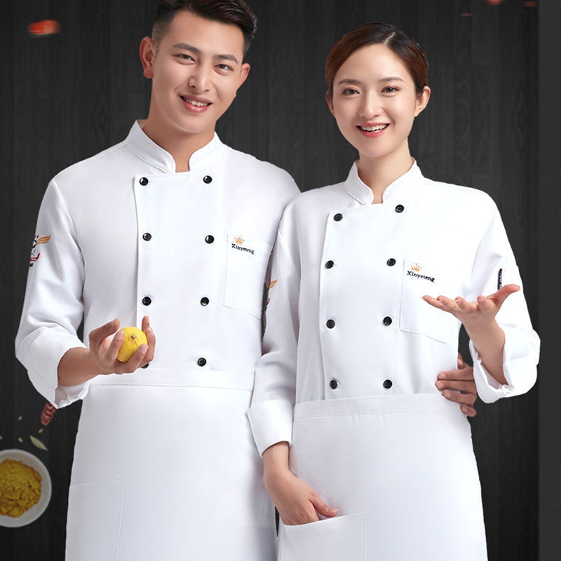 Áo Đồng Phục Đầu Bếp Dài Tay Chuyên Nghiệp Cho Nam Và Nữ