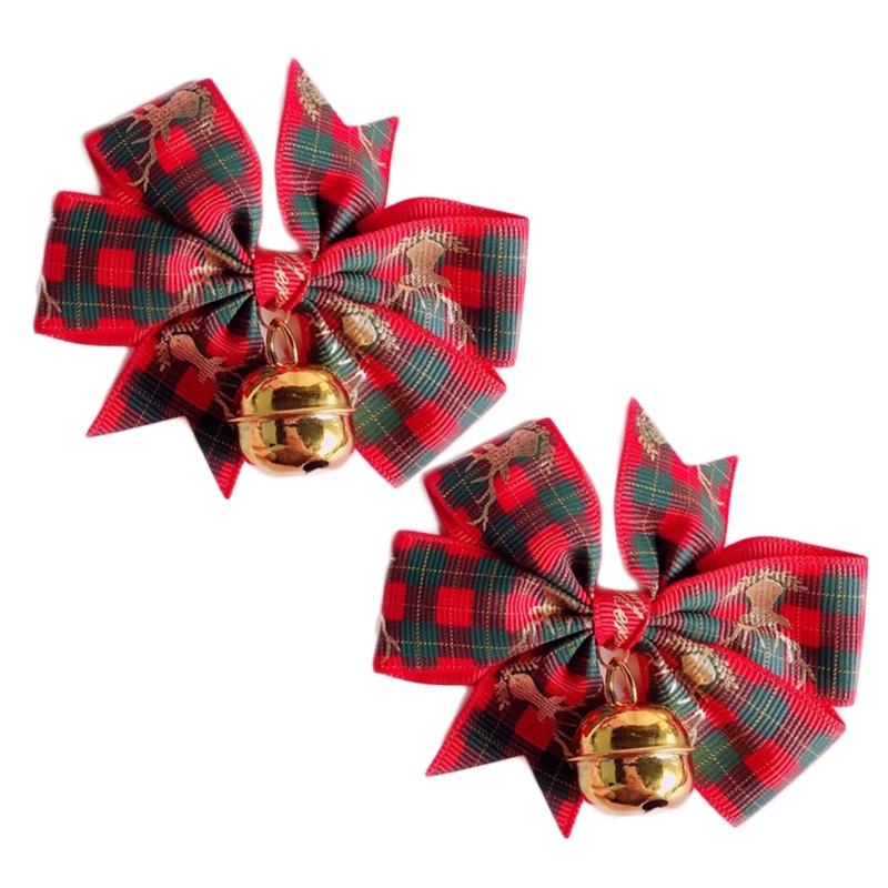 Kẹp Tóc Hình Nơ Họa Tiết Giáng Sinh Đáng Yêu Dành Cho Bé Gái