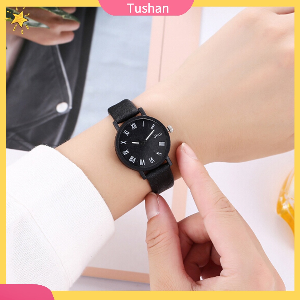 Đồng hồ nữ dây giả da số La Mã thời trang