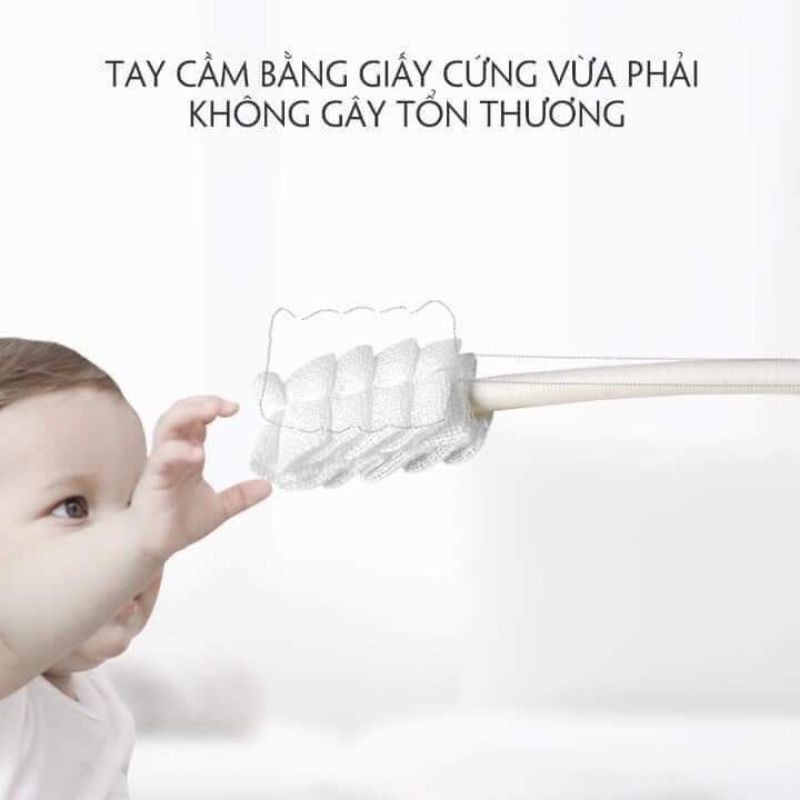 Rơ lưỡi cho bé vệ sinh răng miệng sạch sẽ an toàn thân thiện với trẻ nhỏ vcool hộp 30 que RL03