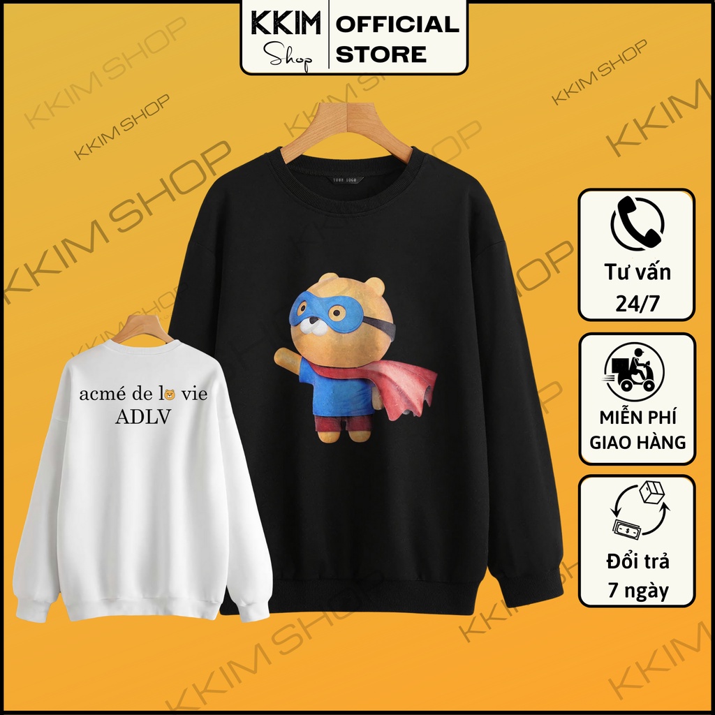 Áo Nỉ Sweater ADLV Kakao Nam Nữ, Chất vải Nỉ Dài Tay Form Rộng  - Unisex Nam Nữ KKim Shop