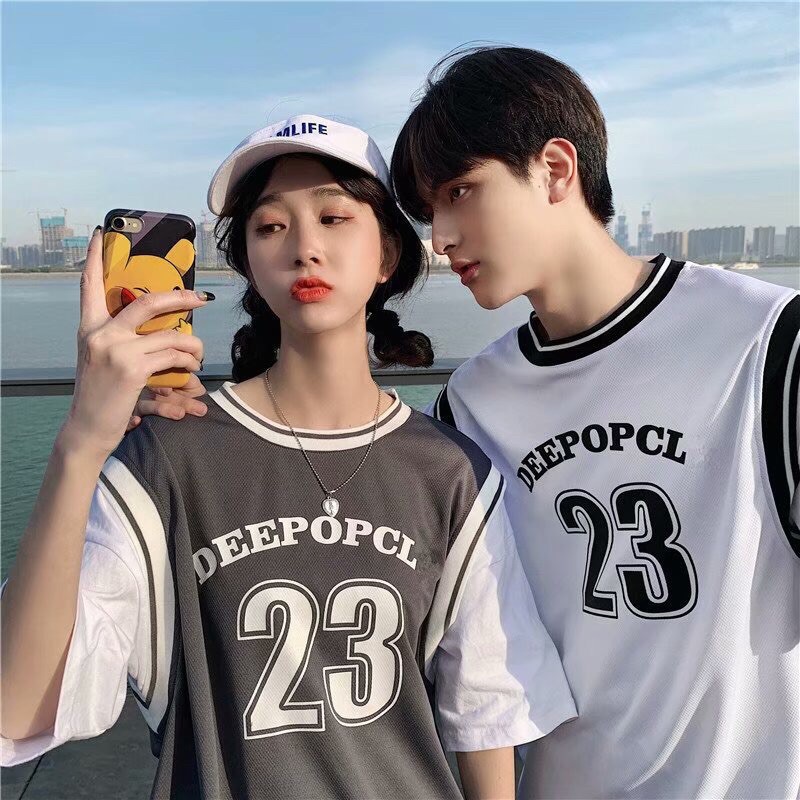 Áo thun tay lỡ dáng Unisex form rộng phong cách Ulzzang phối tay số 23