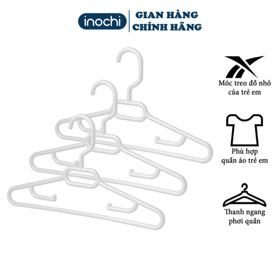 Set 10 Móc Treo quần áo trẻ em Hara 181 INOCHI giúp quần áo gọn gàng ngăn nắp với thiết kế chắc chắn MA181