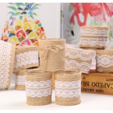 Cuộn 2m dây thừng phối ren thêu hoa,đồ dùng trang trí lễ hội &amp; bữa tiệc, sự kiện,trang trí đám cưới Giáng Sinh