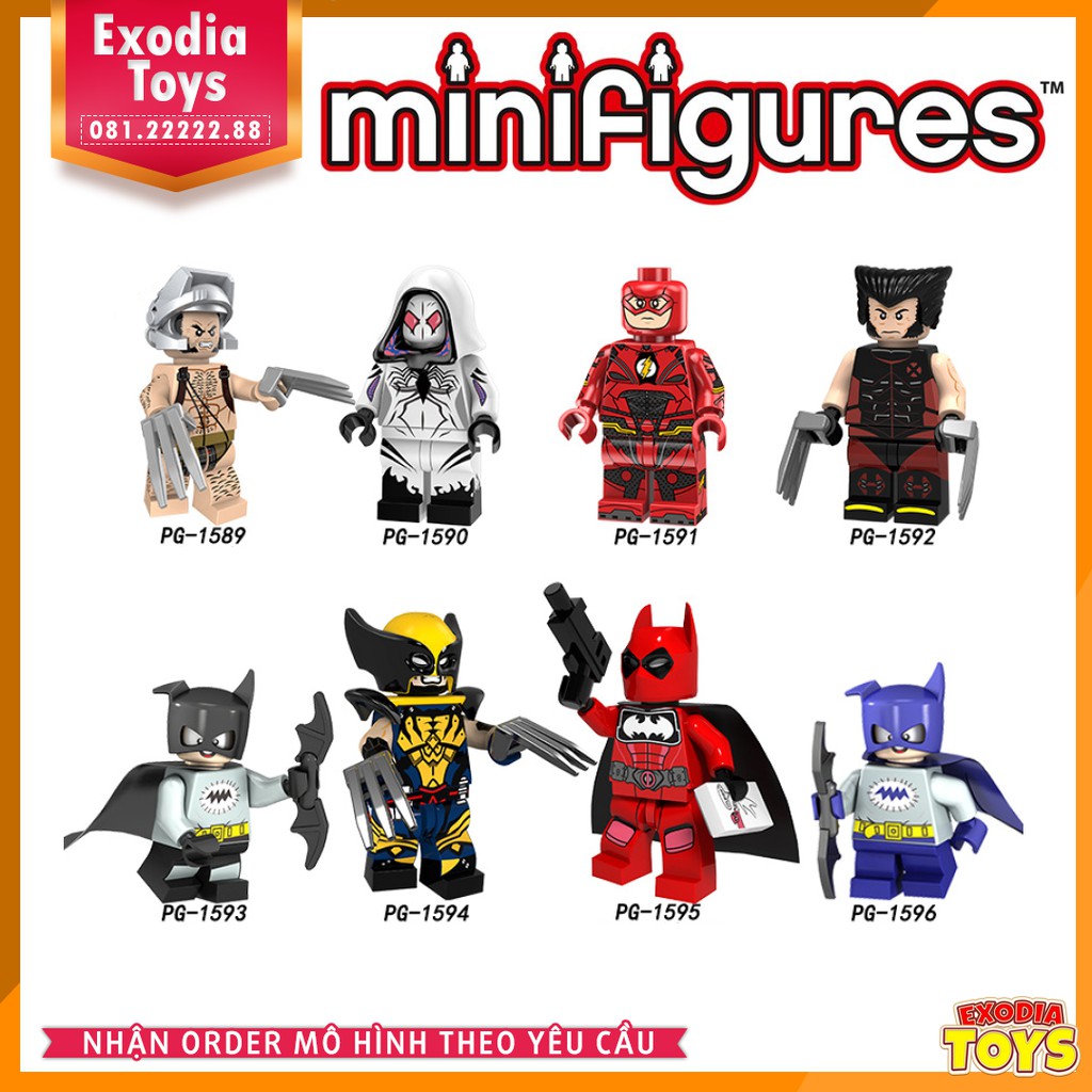 Xếp hình minifigure siêu anh hùng Bat-Mite, Weapon X, Venom Spider-Gwen - Đồ Chơi Lắp Ghép Sáng Tạo - POGO 8147