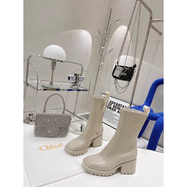 boot nữ ngắn cổ da trơn cao cấp đế 6cm chloe