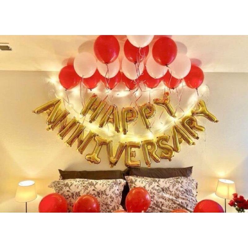 [Ảnh thật] Set trang trí anniversary, kỷ niệm cặp tình nhân lãng mạn TẶNG KÈM bơm bóng, keo dán tùy combo