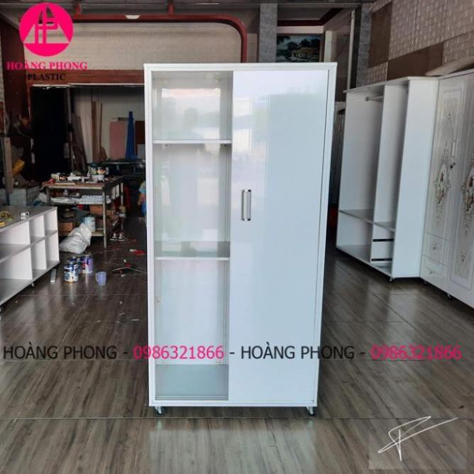 Tủ quần áo nhựa đài loan 2 cánh cửa lùa kích thước 82cm x 1m80 miễn phí vận chuyển bảo hành 2 năm