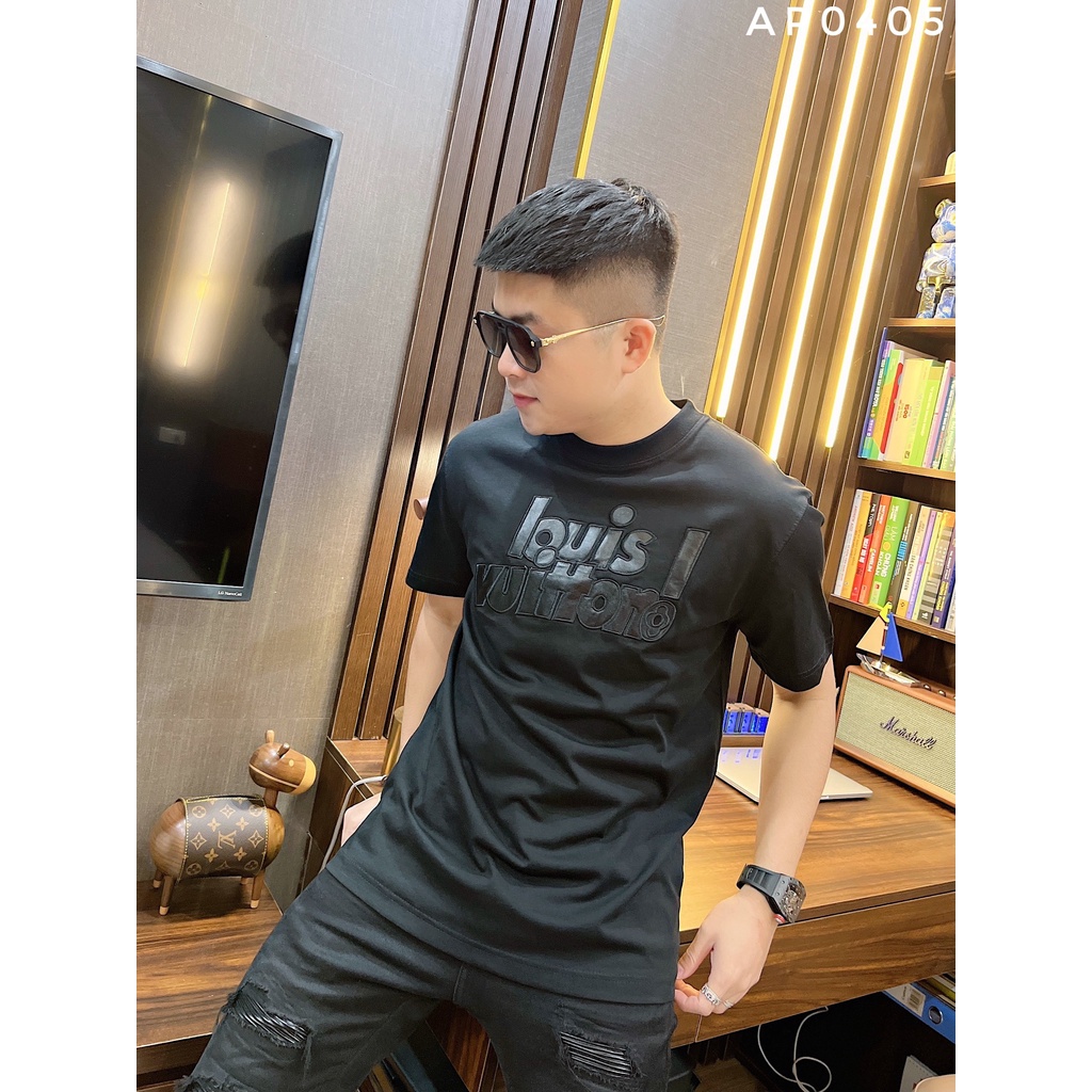 Áo Phông LV, áo thun nam cổ tròn Unisex Chữ in Nổi tay ngắn cao cấp chất thun mát mịn,siêu phẩm Hotrend.