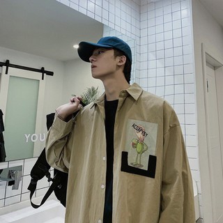 FV۞✖✠(HÀNG ORDER) ÁO SƠ MI NAM FORM RỘNG VẢI DÀY KHOÁC NGOÀI HÀN QUỐC