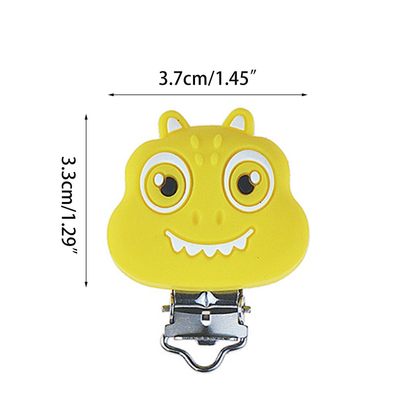 Kẹp Đỡ Núm Vú Giả Ngậm Mọc Răng Bằng Silicon Cấp Thực Phẩm Hình Khủng Long Hoạt Hình An Toàn Chống Rơi