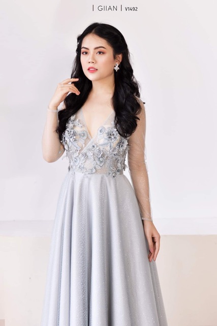 ẢNH VÀ VIDEO THẬT 1000% - đầm dài phối hoa nổi