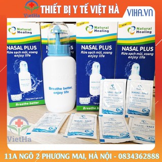 Bình rửa mũi cao cấp Nasal Plus Tặng kèm 02 gói muối biển