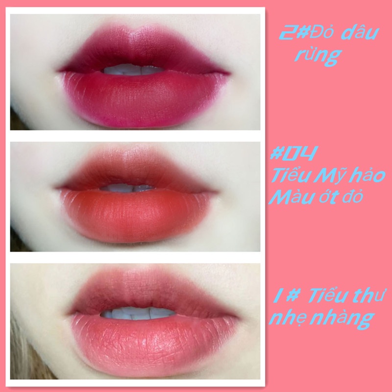 HERORANGE  Son lì mềm mại mịn màng Dưỡng Ẩm chống thấm nước màu sắc tươi sáng trẻ trung bền lâu trôi Chất Lượng Cao