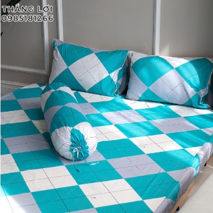 Bộ Drap Cotton Thắng Lợi chính hãng Mẫu C140 IN LOGO THẮNG LỢI vệ sinh dễ dàng