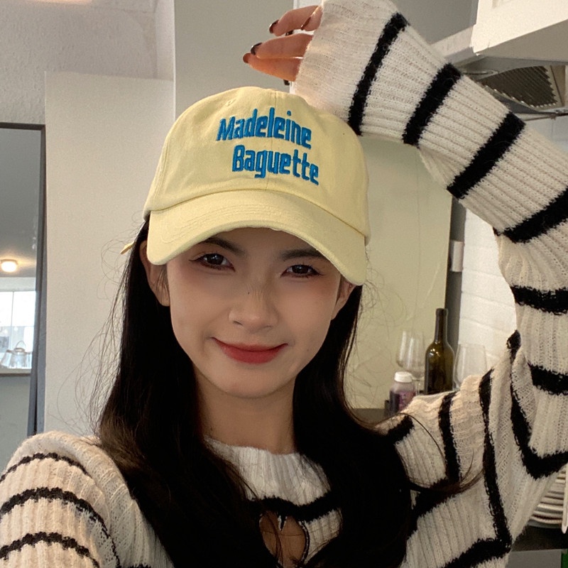 Mũ Lưỡi Trai Mềm Mại Thêu Chữ To Phong Cách Hàn Quốc Thời Trang 2022 Dành Cho Nữ