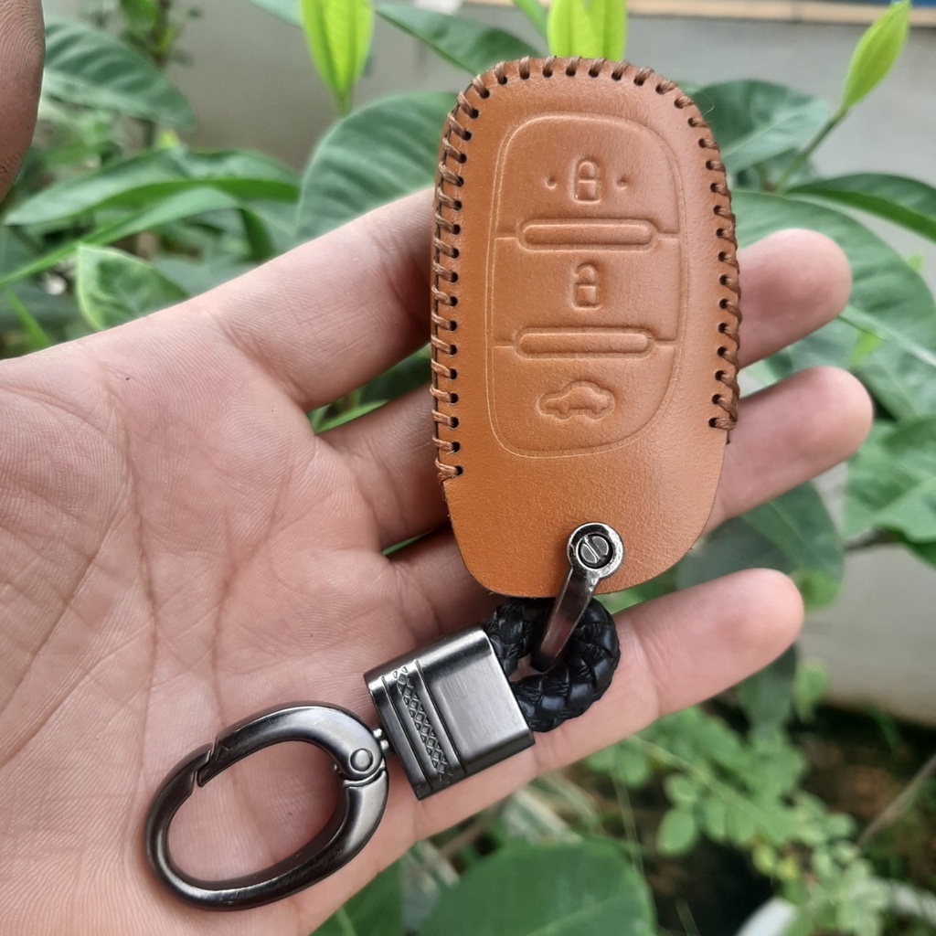 Bao da chìa khoá ô tô I10, ELANTRA, TUCSON chìa thông minh, bảo hành 2 năm, da thật 100%