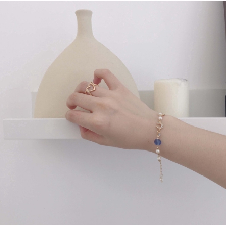 Vòng tay mặt hình trăng sao xâu hạt phong cách Hàn Quốc xinh xắn