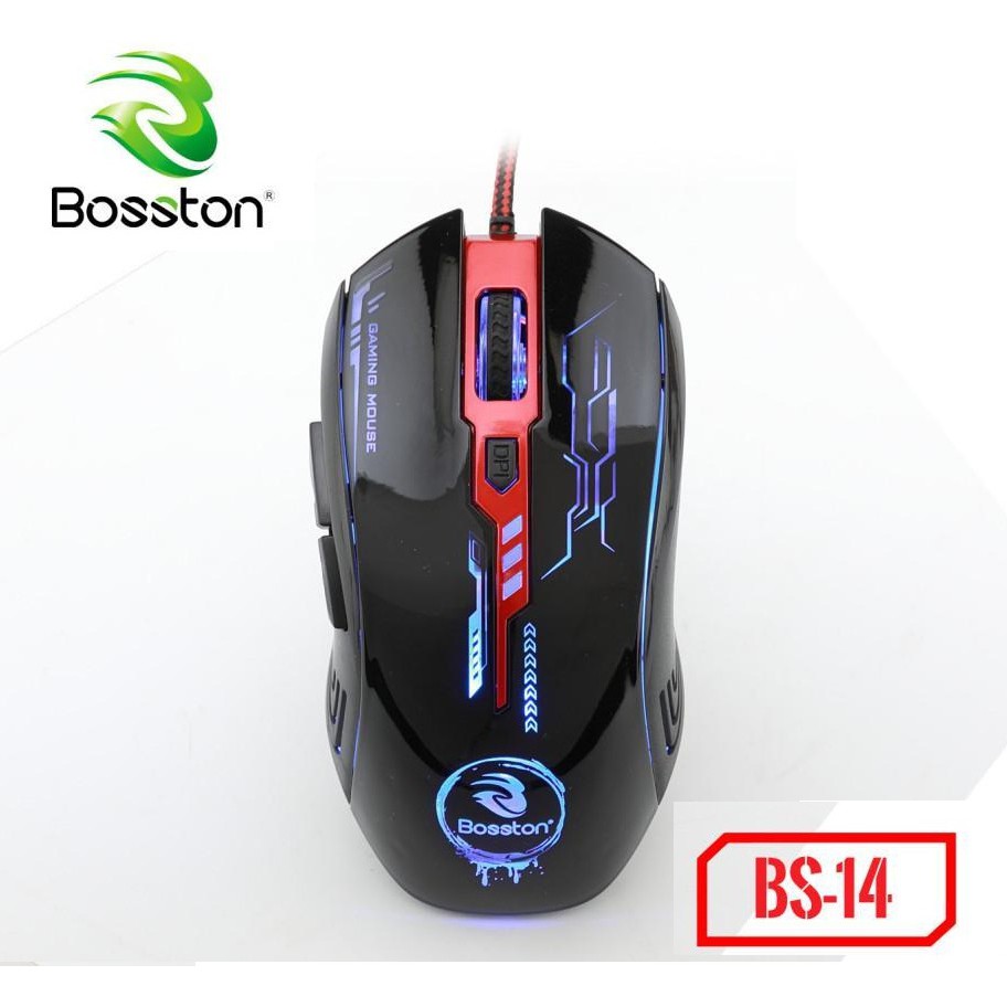 MẪU MÓI Chuột game có dây Bosston BS14 Led giá rẻ GAMING