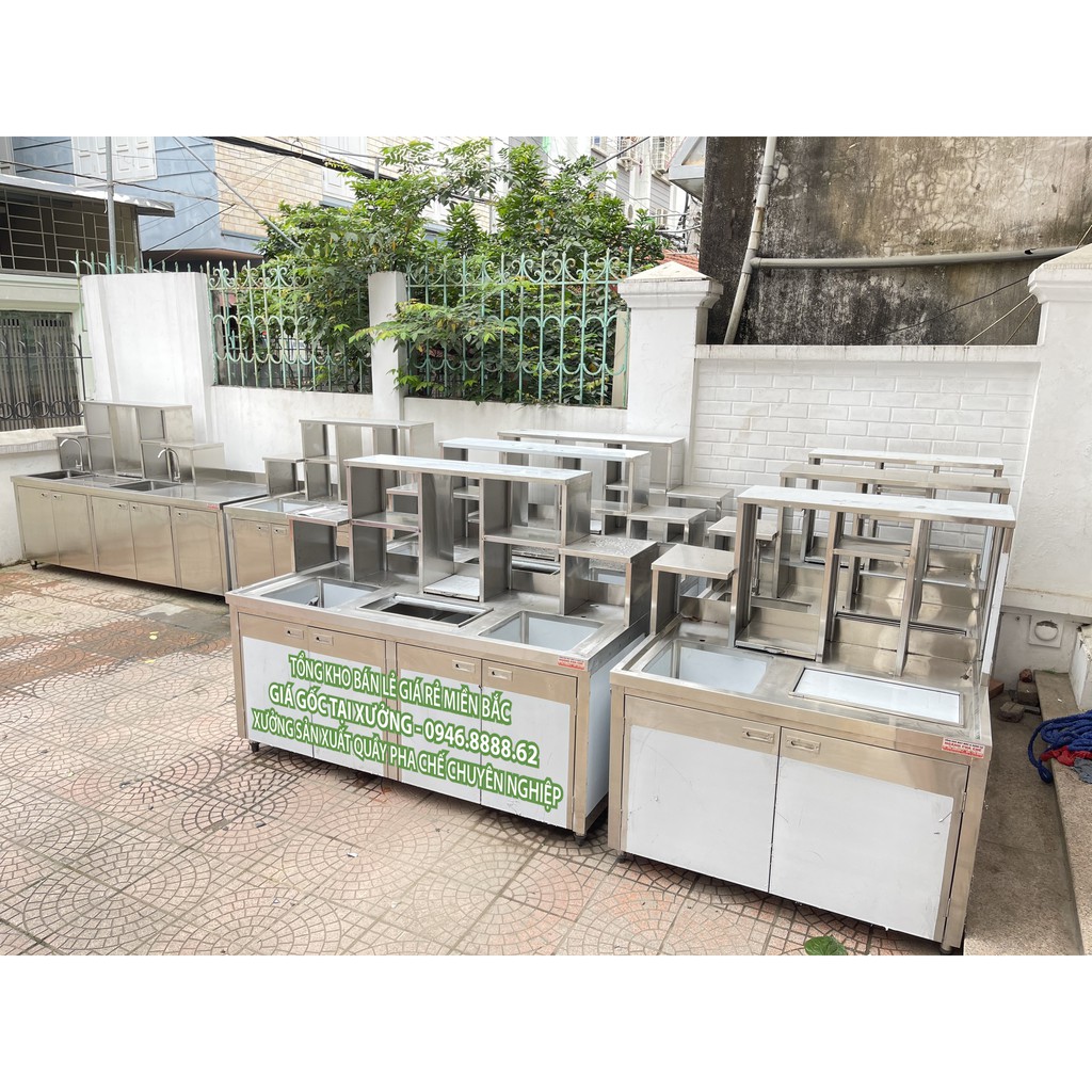 Quầy pha chế, quầy inox, tủ đá âm sản xuất theo tất cả các yêu cầu của khách giá tại xưởng giá chỉ từ 2870k