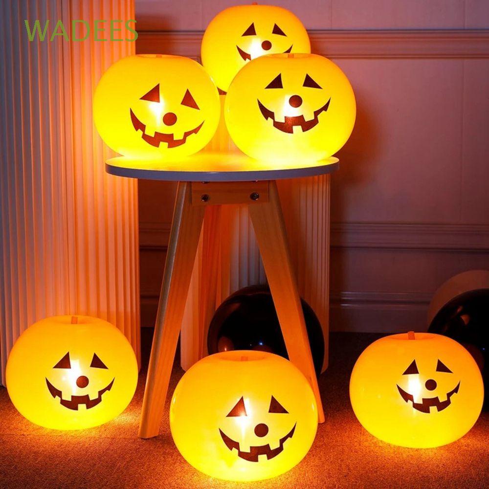 5 Bong bóng latex hình quả bí ngô có đèn LED phát sáng dễ thương trang trí tiệc halloween