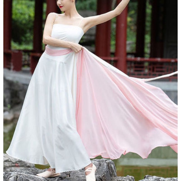 Váy 720 độ 2 màu buộc dây