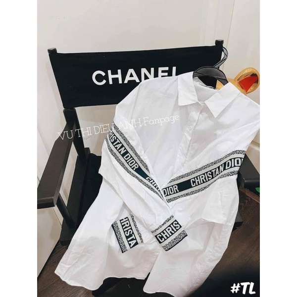 ÁO SƠ MI TRẮNG PHỐI VIỀN LƯNG DI..O