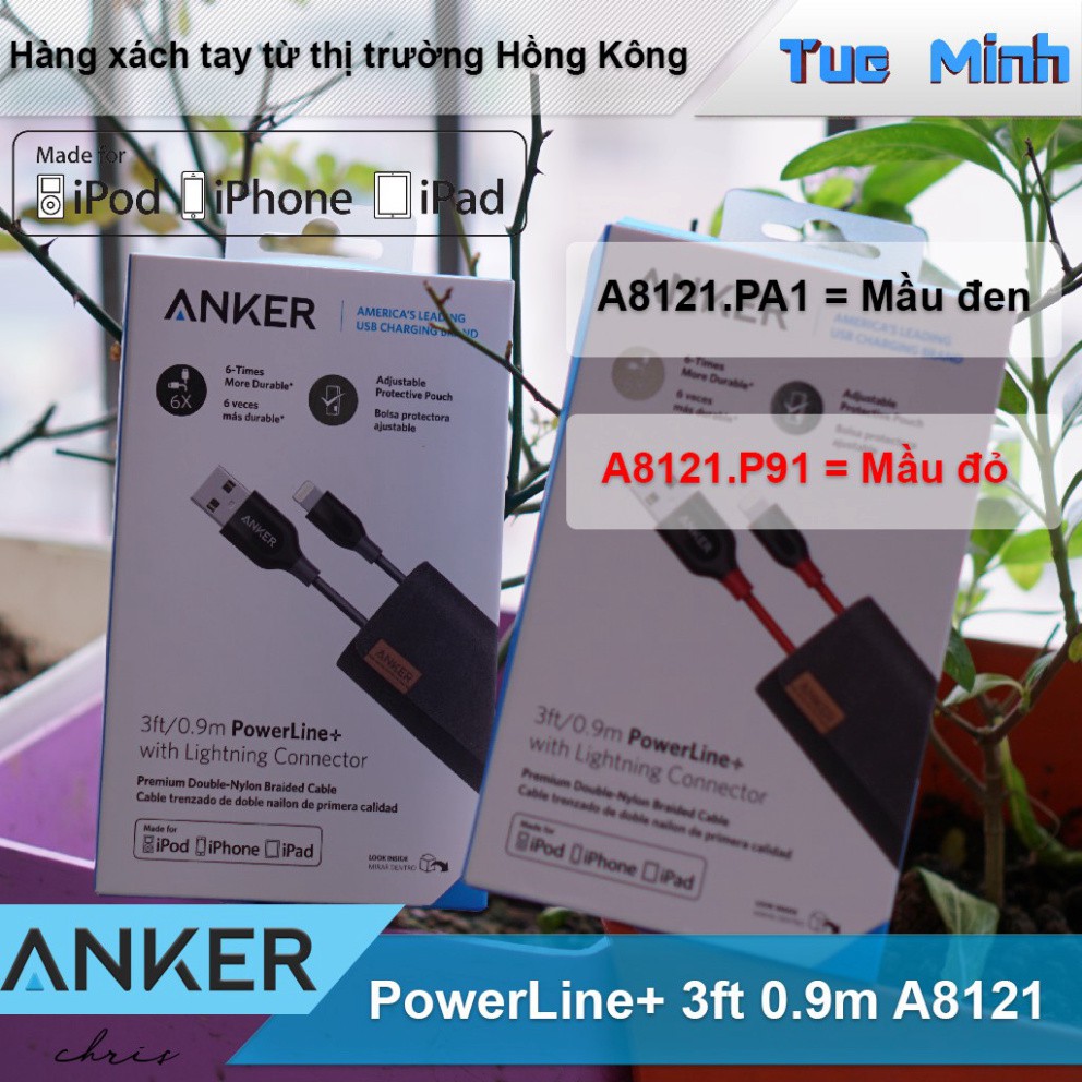 Cable Lightning Anker Powerline+ A8121 0.9m - Cable sử dụng cho iPhone iPad