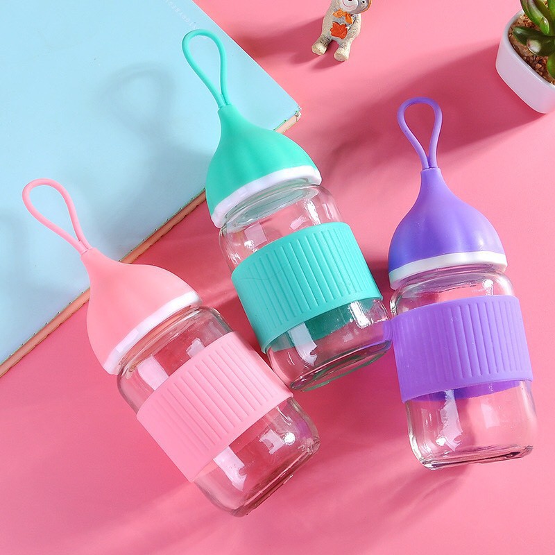 Bình nước thủy tinh có vỏ silicon chống trượt