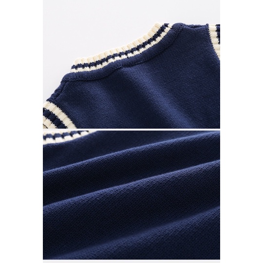 Áo gile len WAPYPY, áo gile len vặn thừng cho bé trai bé gái