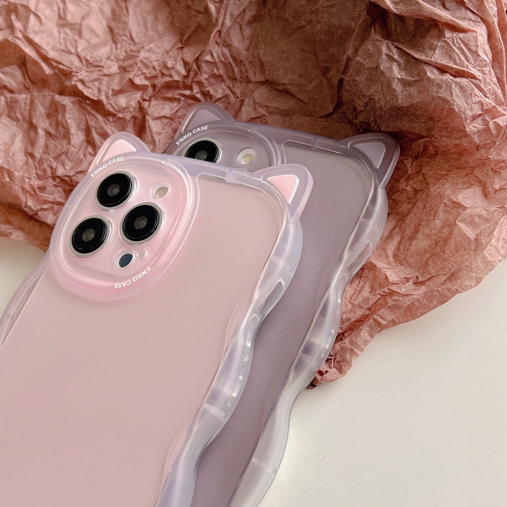 Ốp Điện Thoại tpu Trong Suốt Họa Tiết Tai Mèo Hoạt Hình Cho iphone 13 pro max ins12 pro max x/xs max11 pro max xsmax