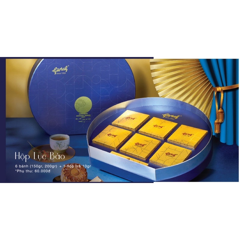 COMBO HỘP 6 BÁNH TRUNG THU GIVRAL 2022 LOẠI 150gr/BÁNH