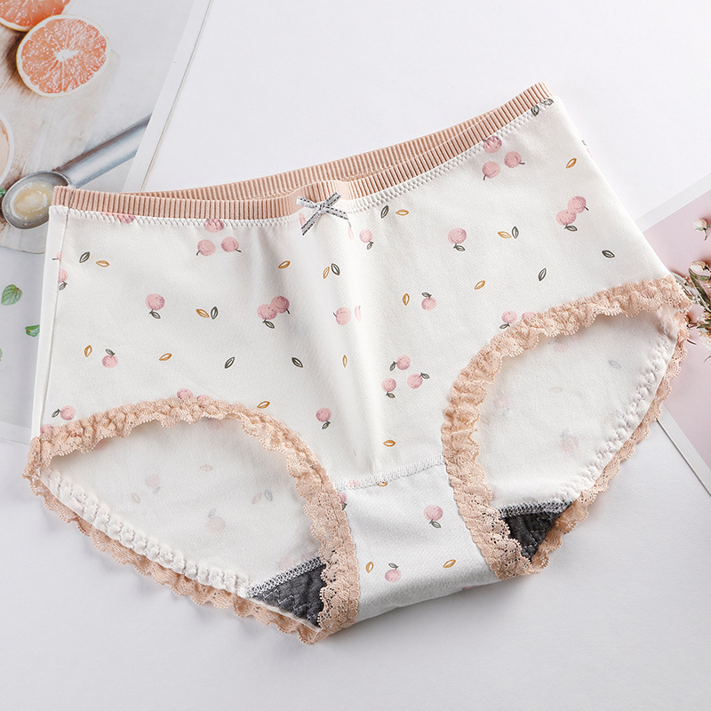 Quần Lót Cotton Phối Ren Siêu Dễ Thương Cho Nữ 35Kg-65KG