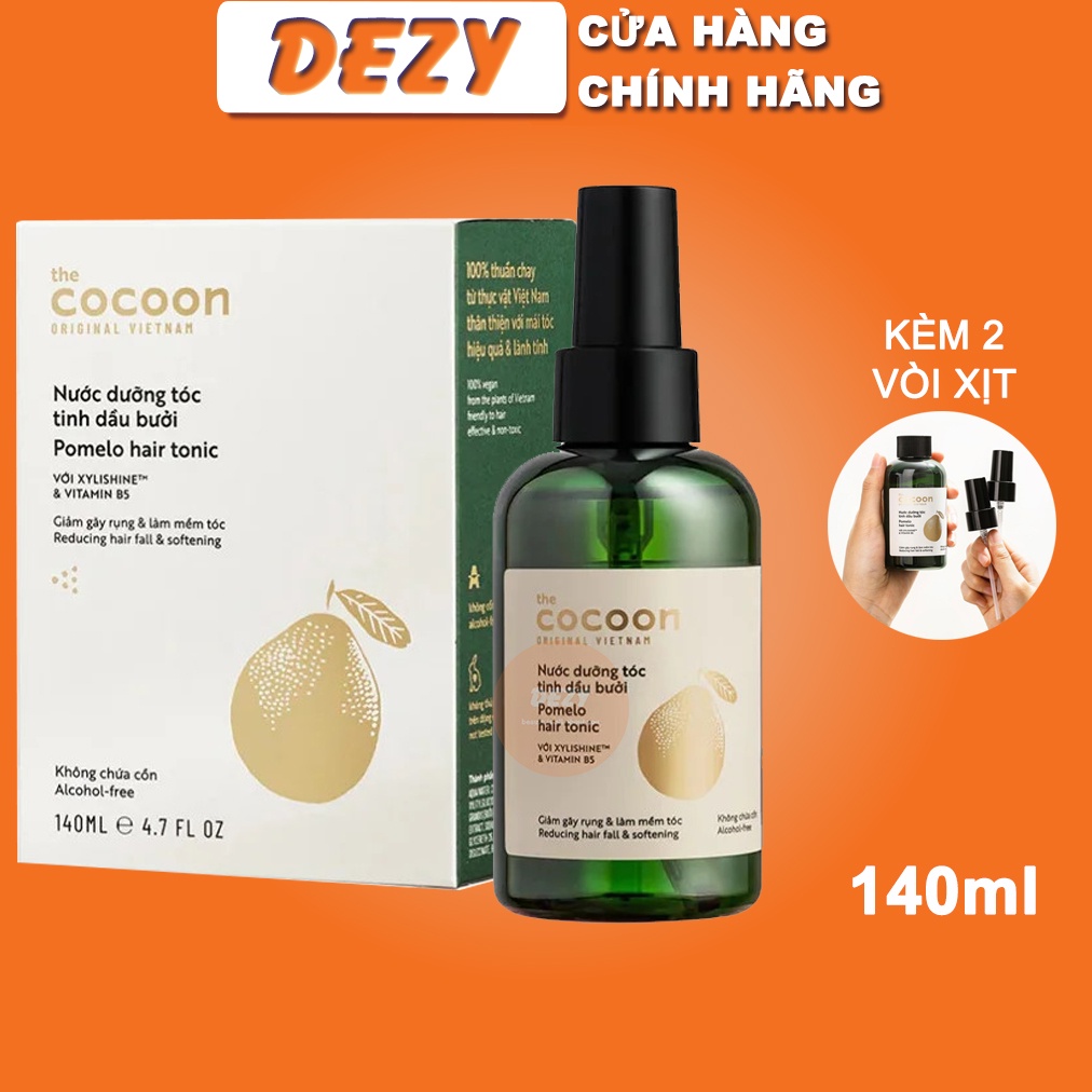Xịt Bưởi Dưỡng tóc Cocoon 140ml Giảm Rụng Tóc Vitamin B3 Kích Thích Mọc Tóc - Nước Tinh Dầu Pomelo Hair Tonic Dezy