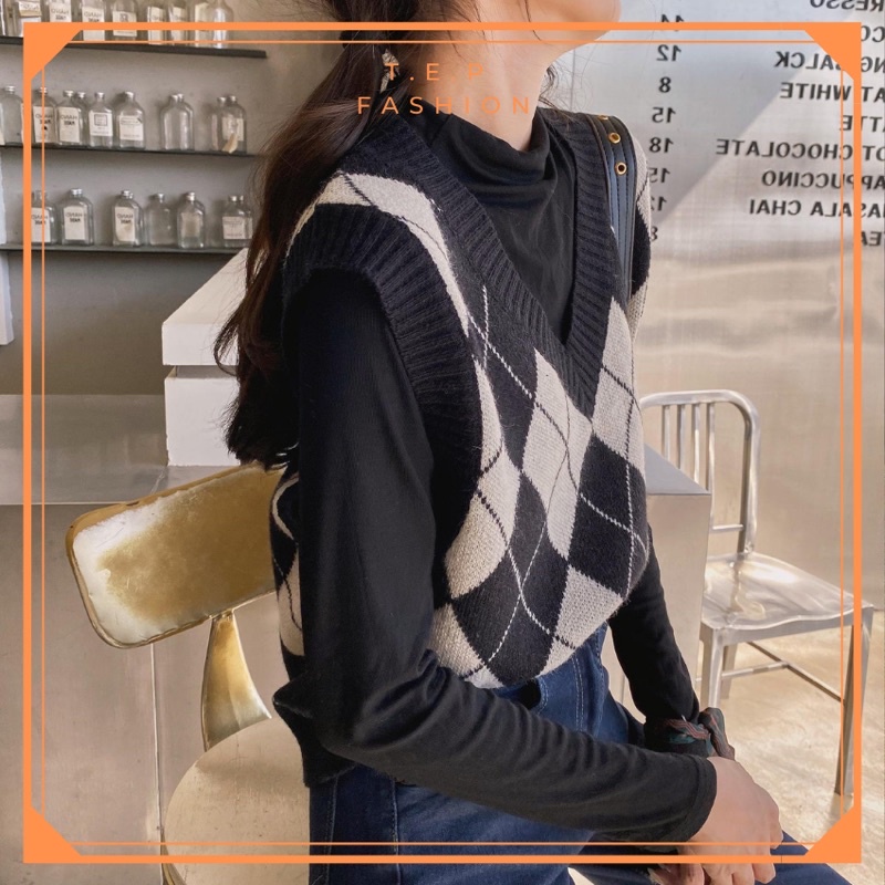 TEP VENUS Áo Gile Len Nữ Hoạ Tiết Cazo Nhiều Màu , Áo Len Hở Tay Cazo Tep Fashion TEP VENUS CAM KẾT: - Hàng có sẵn, giao