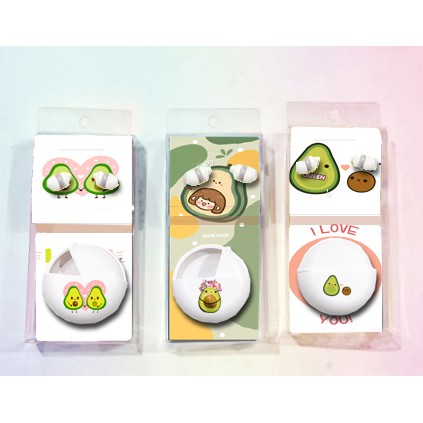 Tai nghe  quả bơ avocado kèm bao TNBI12 tai nghe hộp trượt dễ thương