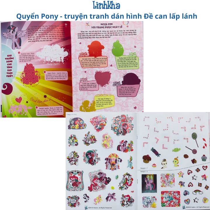 Tập Tô Màu Và Dán Hình Đề Can Sticker Hello Kitty và Pony