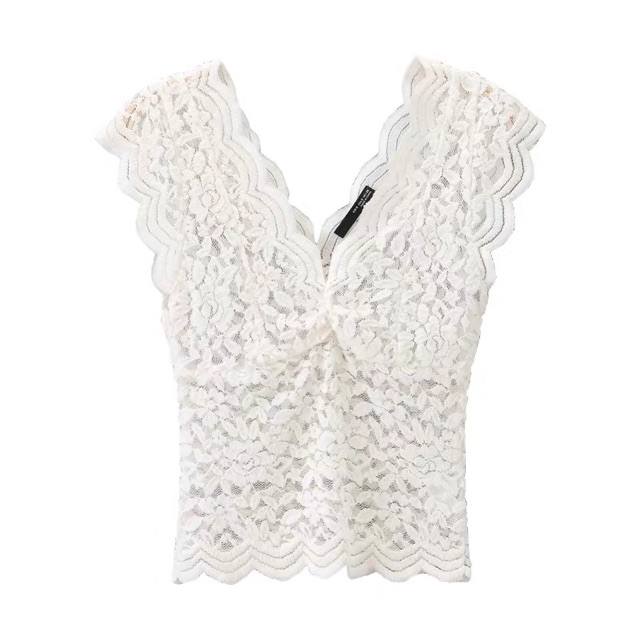 ÁO REN ZARA CỔ V