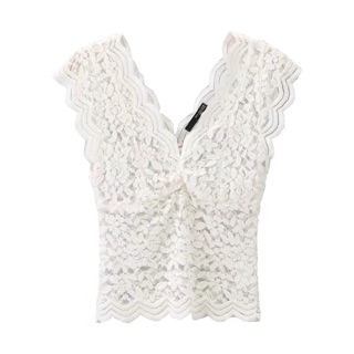 ÁO REN ZARA CỔ V SIÊU HOT (ảnh thật)